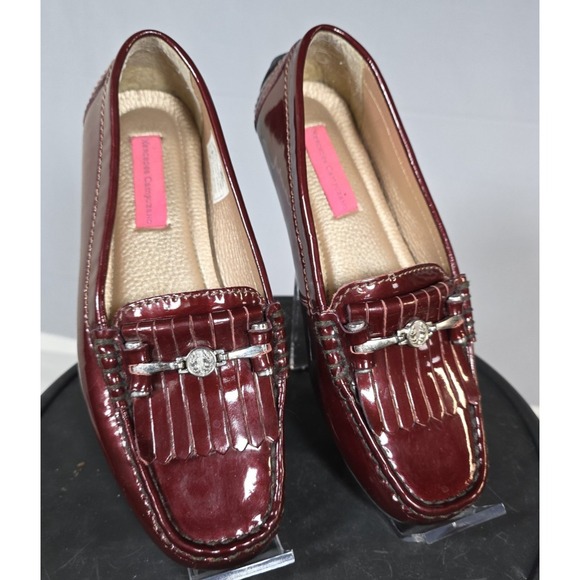 Mercedes Campuzano Shoes - Size 5 Mercedes Campuzano Burgundy Patent Leather Horsebit Driving Loafers Women